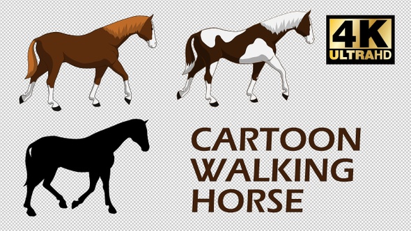 Cartoon Walking Horse