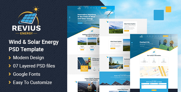 Revius Energy | PSD Template