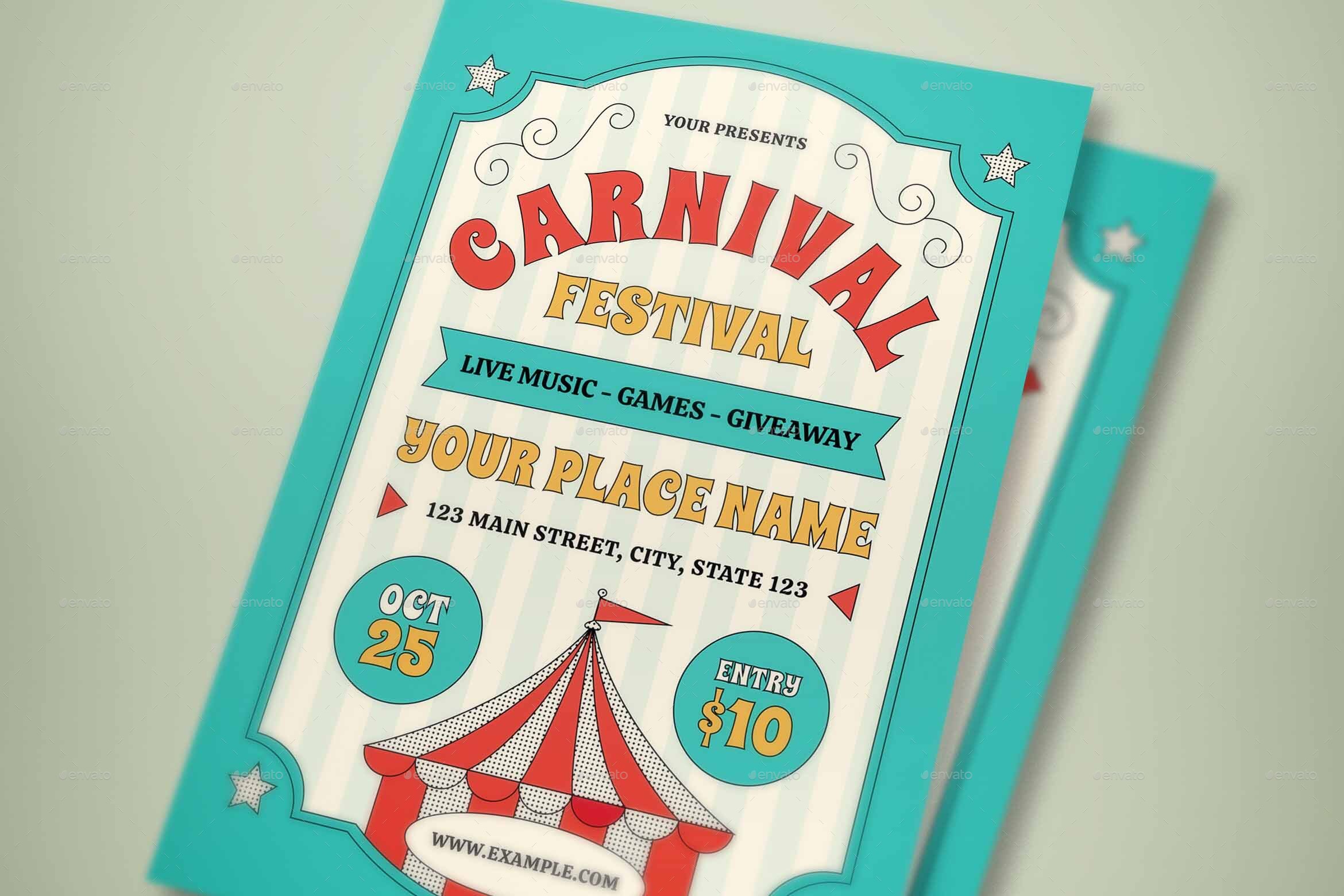 Carnival Festival Party Flyer Set, Print Templates | GraphicRiver