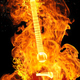 Burning guitar on black background isolated - PhotoDune Item for Sale