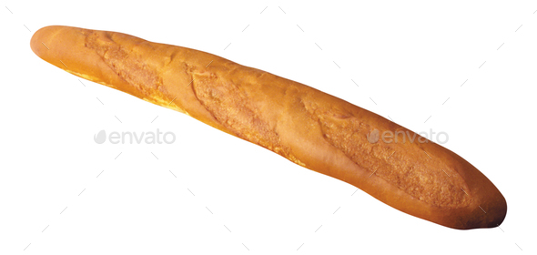 long bread isolated on white - Stock Photo - Images