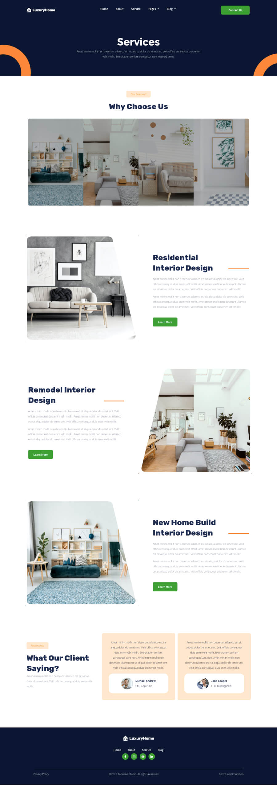 LuxuryHome - Interior Design & Furniture Elementor Template Kit by ...