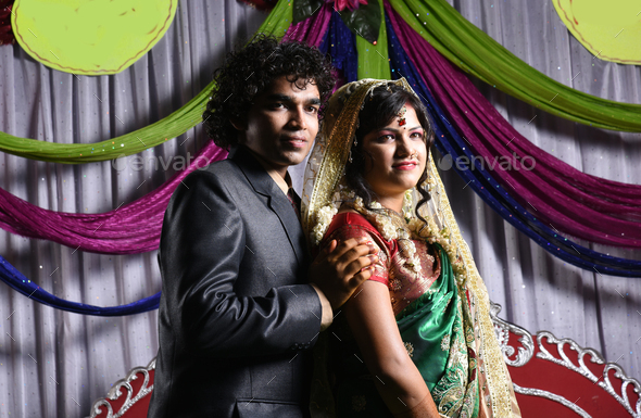 Indian Bride and Groom, Indian marriage ceremony.