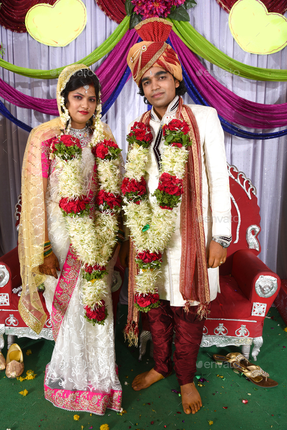 Indian Bride and Groom, Indian marriage ceremony.
