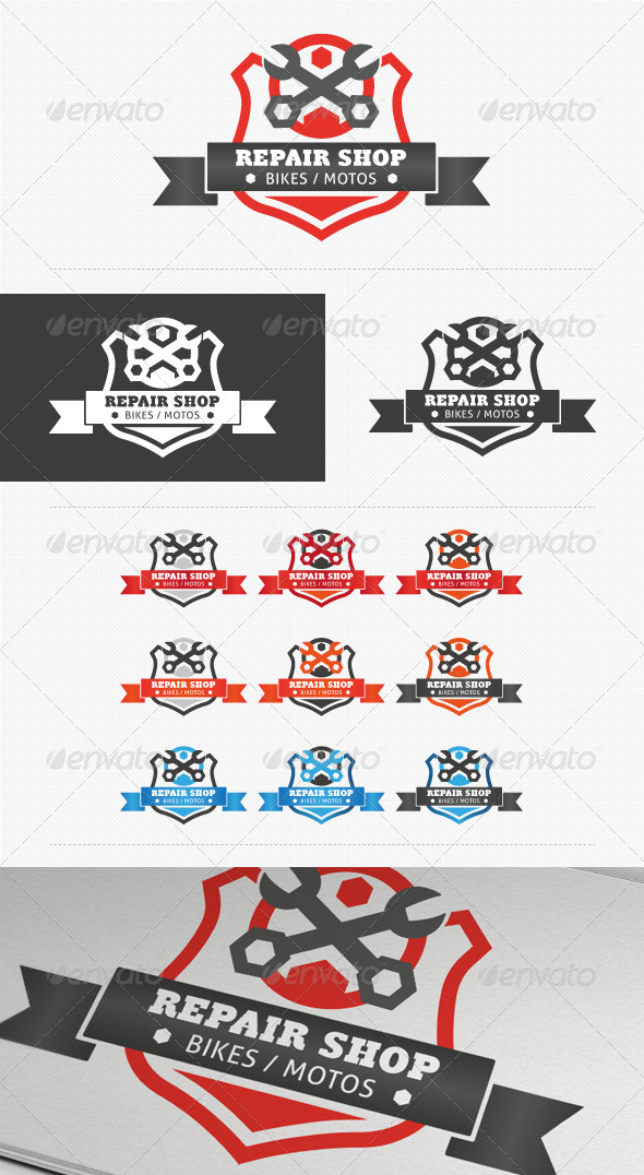 Repair Shop Shield Logo - Crests Logo Templates