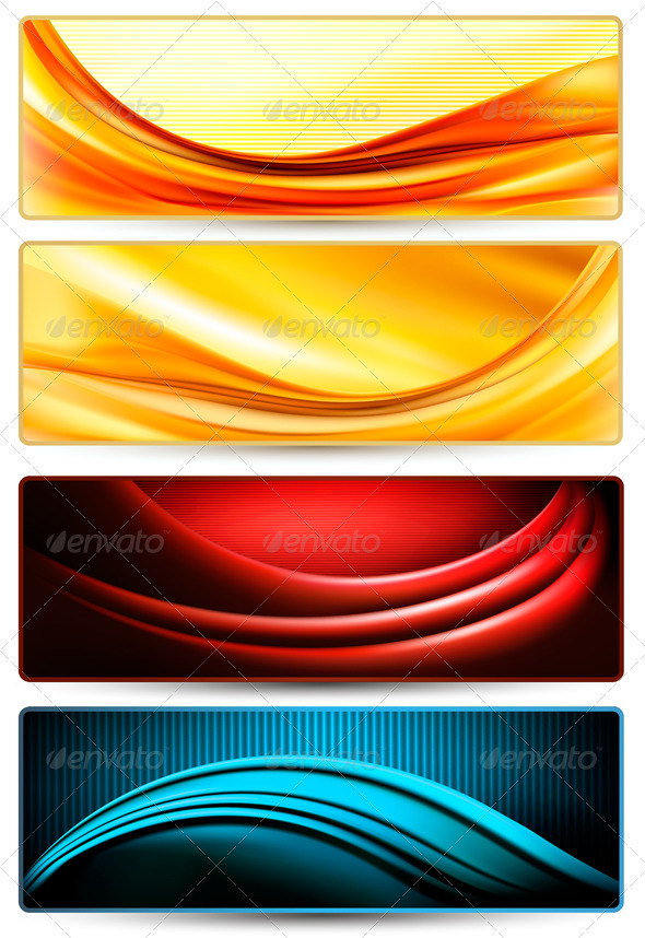 Set of colorful abstract business banners - Borders Decorative