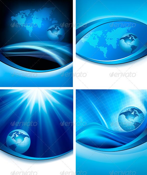 Set of business elegant abstract backgrounds - Backgrounds Business