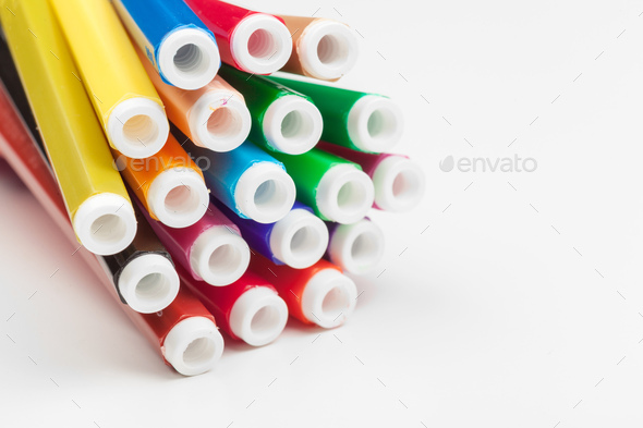 colored markers isolated, Stock image