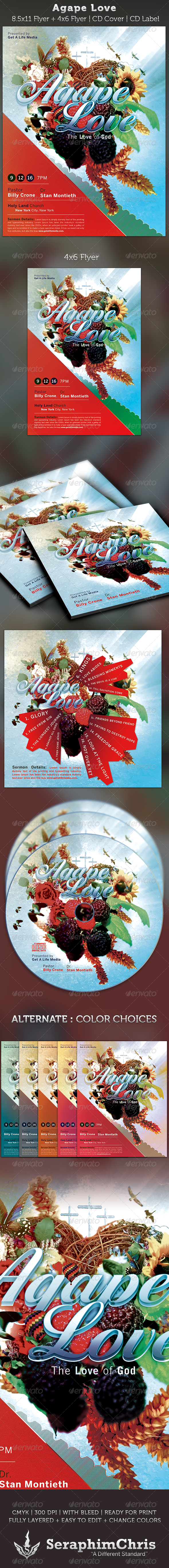 Agape Love Church Flyer and CD Art Template - Church Flyers