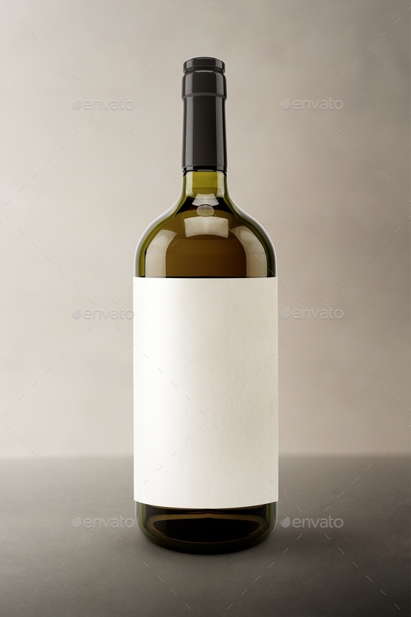 Blank label, wine bottle beverage packaging and branding