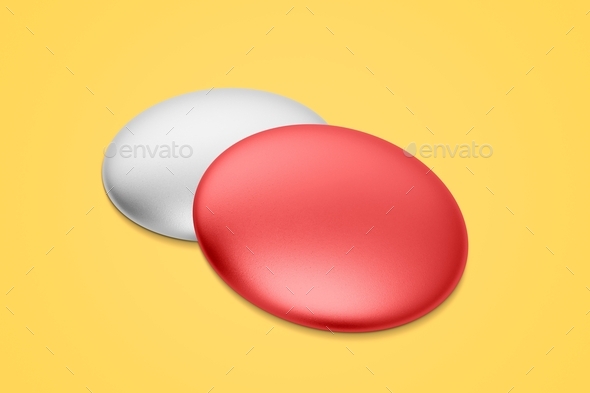 Red pin badges, blank design