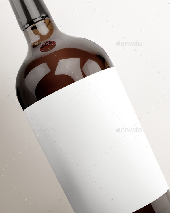 Blank label, wine bottle beverage packaging and branding