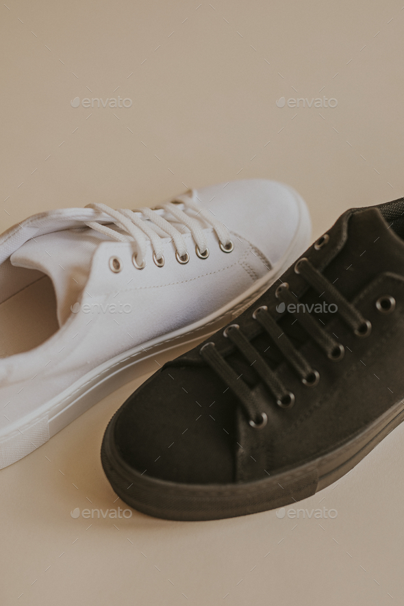 Black and white sneakers mockup - Stock Photo - Images