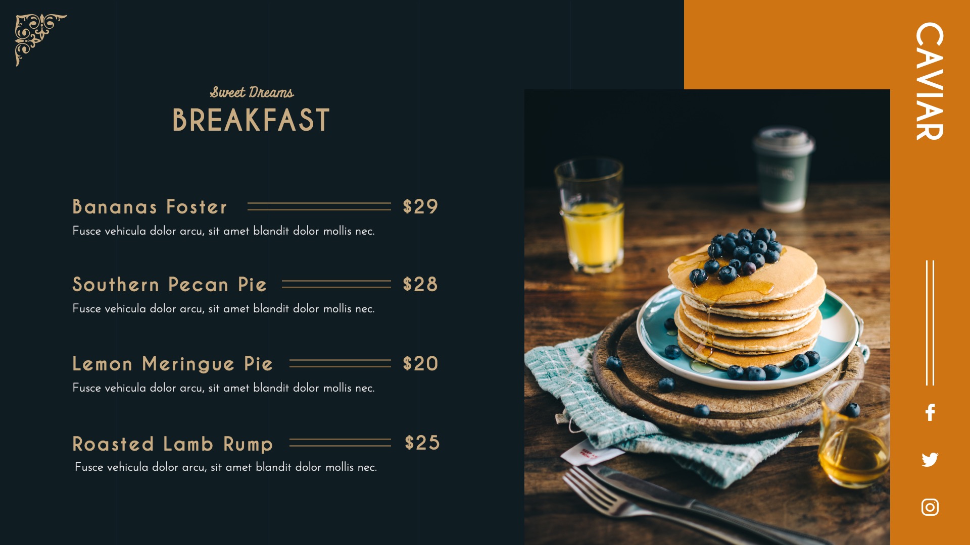 CAVIAR - Catering & Food Powerpoint Template v2.0, Presentation Templates