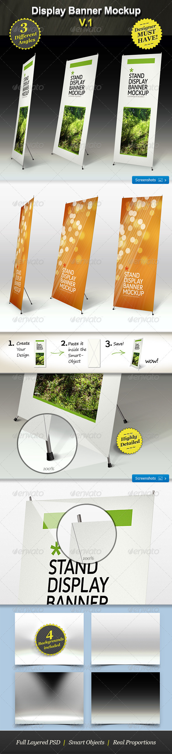 Stand Display Mockup - Roll-up Smart Template