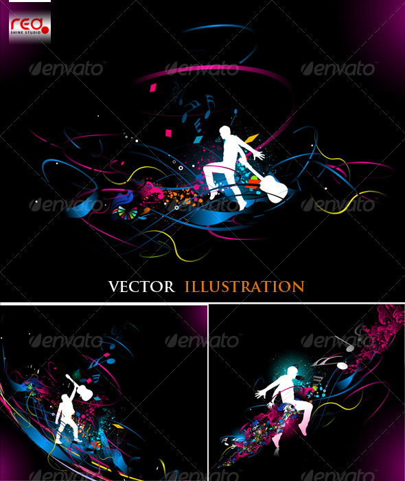 Dancing On Beautiful Music Background - Backgrounds Decorative
