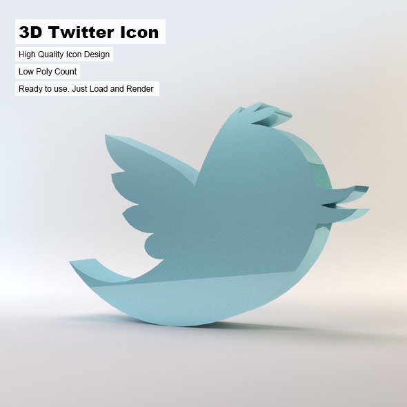 3D Twitter Icon - 3Docean 3205058