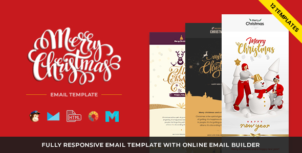 Christmas and New Year Responsive Email Template with Builder