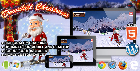 Downhill Christmas - HTML5 Running Game