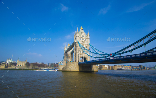 Tower Bridge, landmark and tourist attraction, London, England