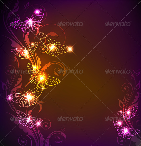 Background with Butterflies - Backgrounds Decorative