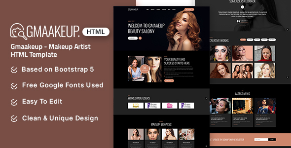 Incredible Gmaakeup - Makeup Artist HTML Template