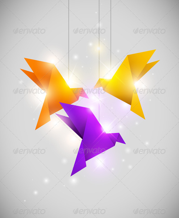 Origami Birds - Backgrounds Decorative
