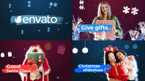 Brush Christmas Slideshow || After Effects Video Displays template preview