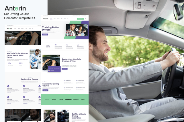 Anterin - Car Driving Course Elementor Template Kit