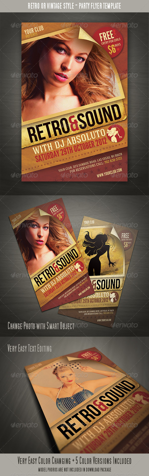 Retro or Vintage Style Party Flyer - Clubs & Parties Events