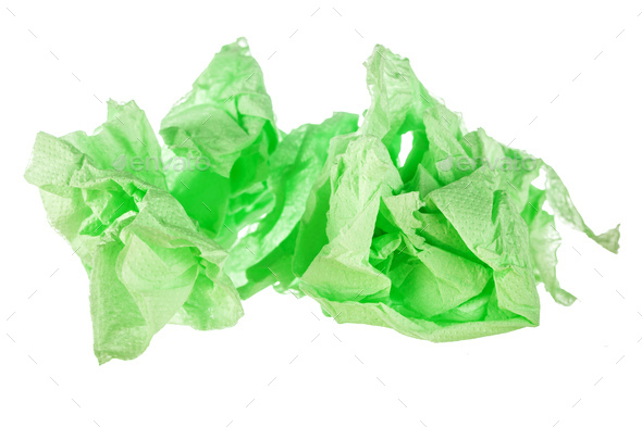 Crumpled tissue paper isolated white background Stock Photo by FabrikaPhoto