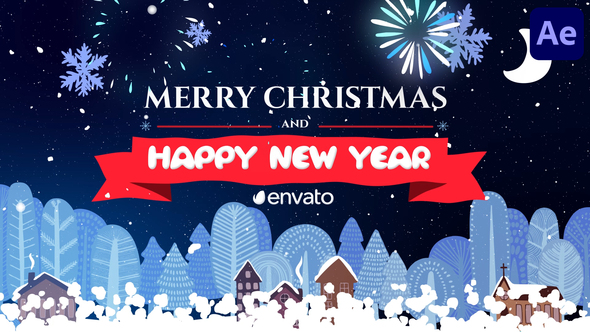 Cartoon Christmas Greetings for After Effects