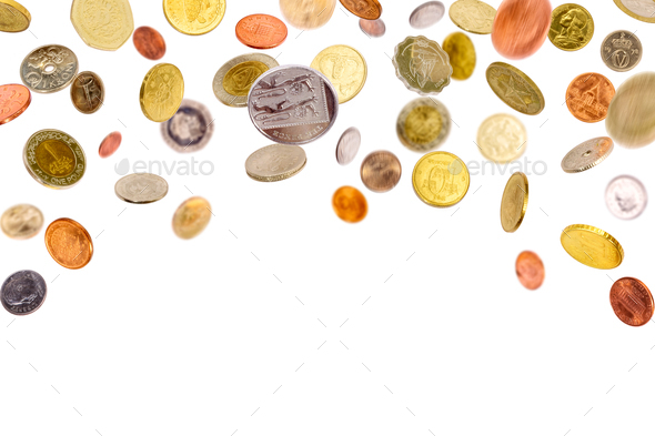 Coins from all over the world - Stock Photo - Images