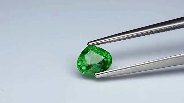 Natural Tsavorite Green Garnet on the Turning Table alt