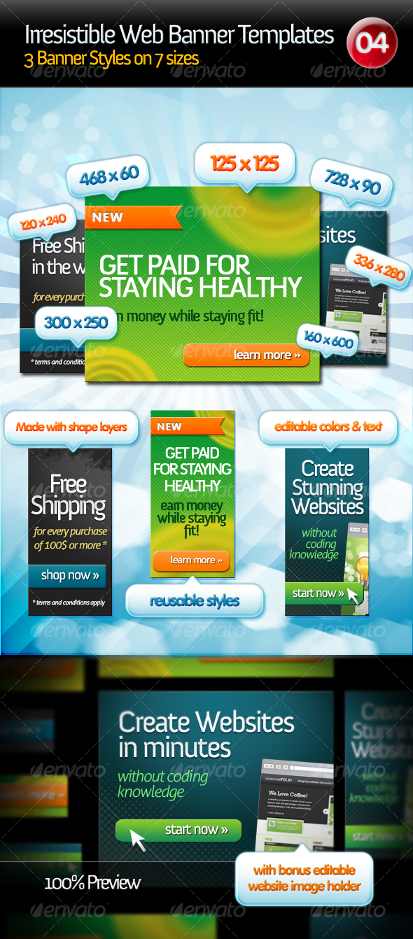Irresistible Web Banner Templates 04 - Miscellaneous Graphics