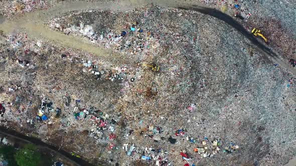 Ecology problem. Aerial view of A Huge Waste, garbage, City Dump, rubbish landfill alt