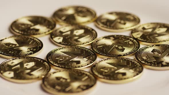 Rotating shot of Bitcoins alt