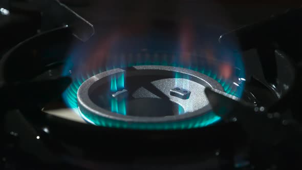 Blue Flame From A Gas Burner