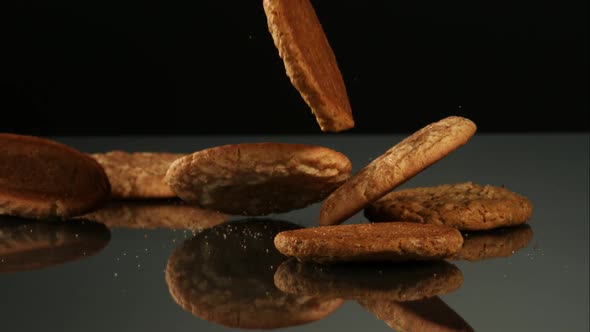 Cookies falling and bouncing in ultra slow motion 1500fps - reflective surface - COOKIES PHANTOM  alt