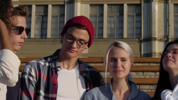 Multicultural Cheerful Friends Giving High Five Gesture Feel Excited and Happy. alt