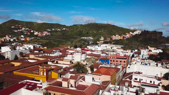 View From the Height on Cathedral and Townscape San Cristobal De La Laguna Tenerife Canary Islands alt