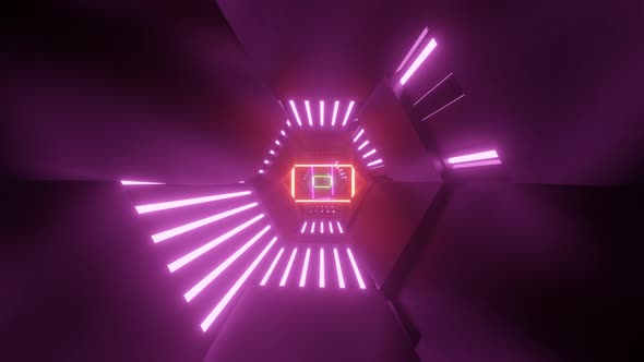 Futuristic technology abstract neon frame seamless VJ 4K background.