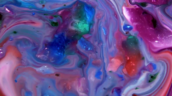 Colorful Chaos Ink Spread In Liquid Paint Turbulence Movement 45