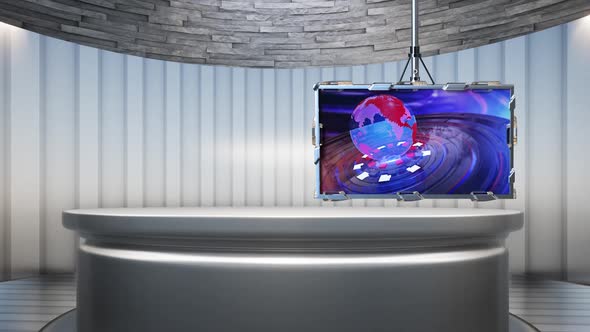 3D Virtual News Studio Background A50039 alt