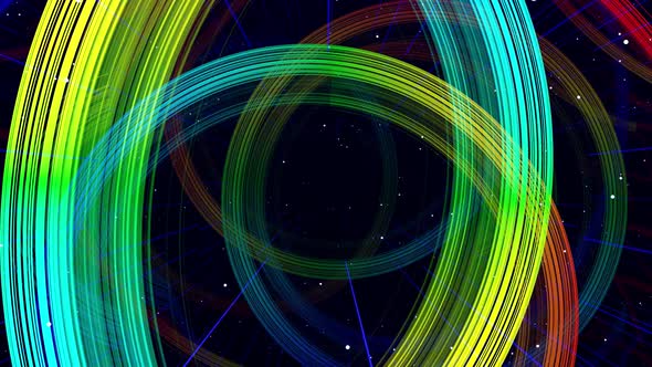 Motion Graphic Abstract Colorful Looped Bg Modern Art Fly in Art Space Multilayer Structure with alt