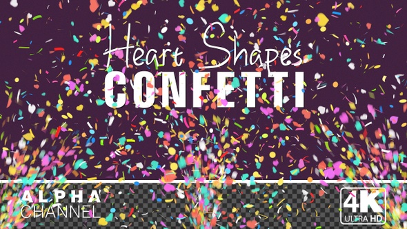 Heart Shape Celebration Confetti Particles