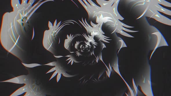 Kaleidoscopic pattern with abstract transforming psychedelic shapes alt