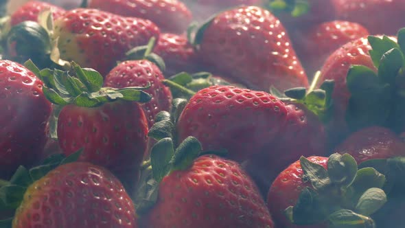 Chilled Strawberry Pile With Icy Vapor alt