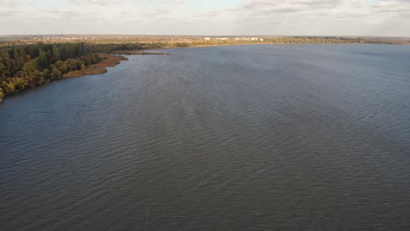 Aerial Birds Eye View Amazing Sea Beach Landscape in Summer Sunset