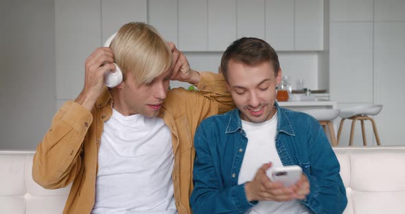 Male Gay Couple Spend Time at Home alt